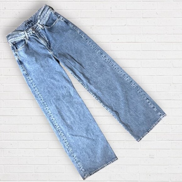 LEVIS Made & Crafted Hip Hugger 100% Cotton Mid Rise Wide Organic Denim Jeans 27 - Picture 4 of 14
